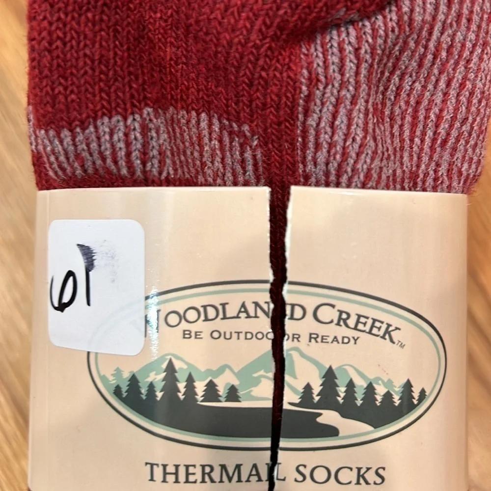 New Woodland Creek outdoor thermal socks cranberry red shoe size 4-10.5 pack 3